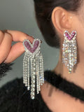 Rhinestone Scope Drope Earrings