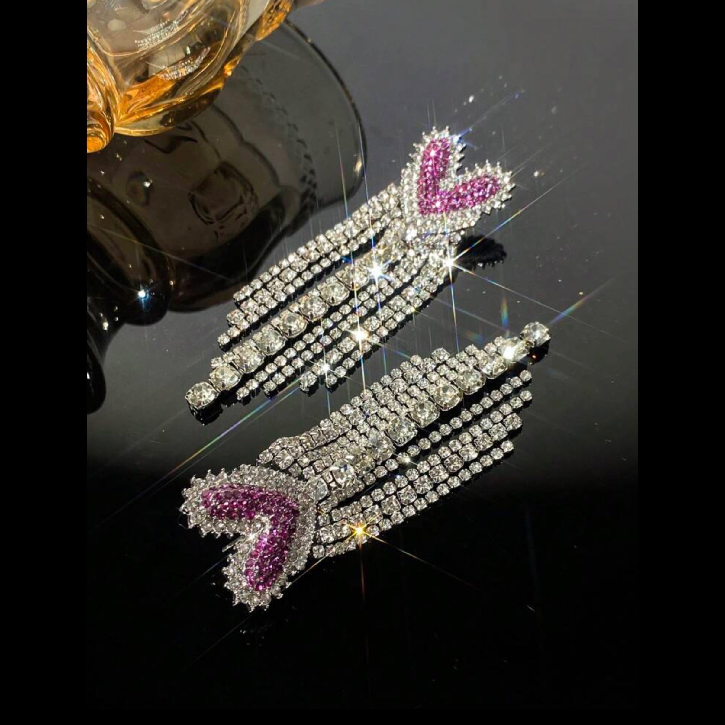 Rhinestone Scope Drope Earrings