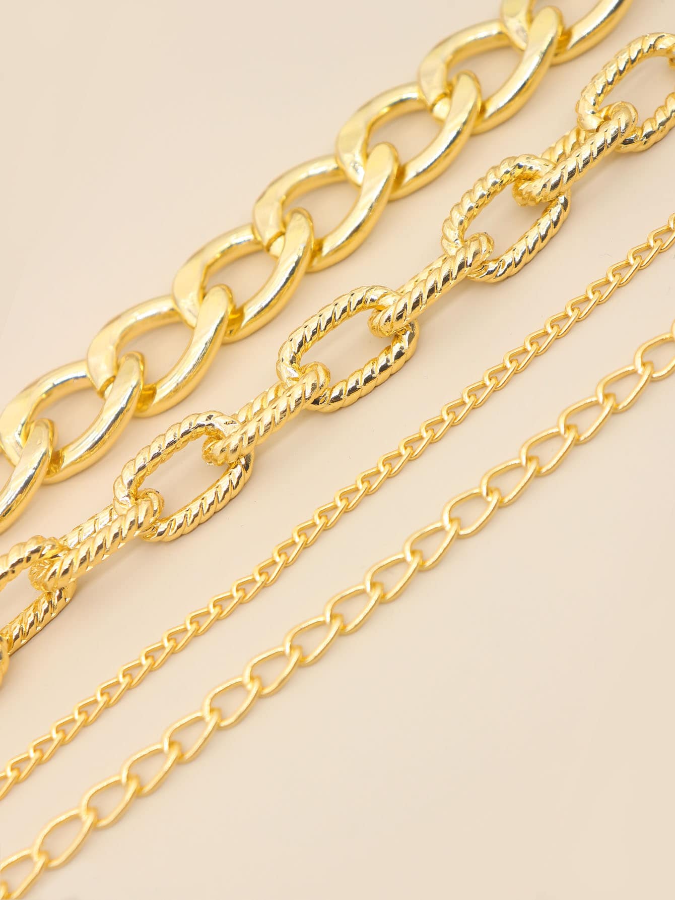 4Pc Minimalist Chain Link Bracelet