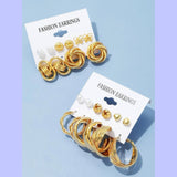 11 pairs yellow gold Earrings