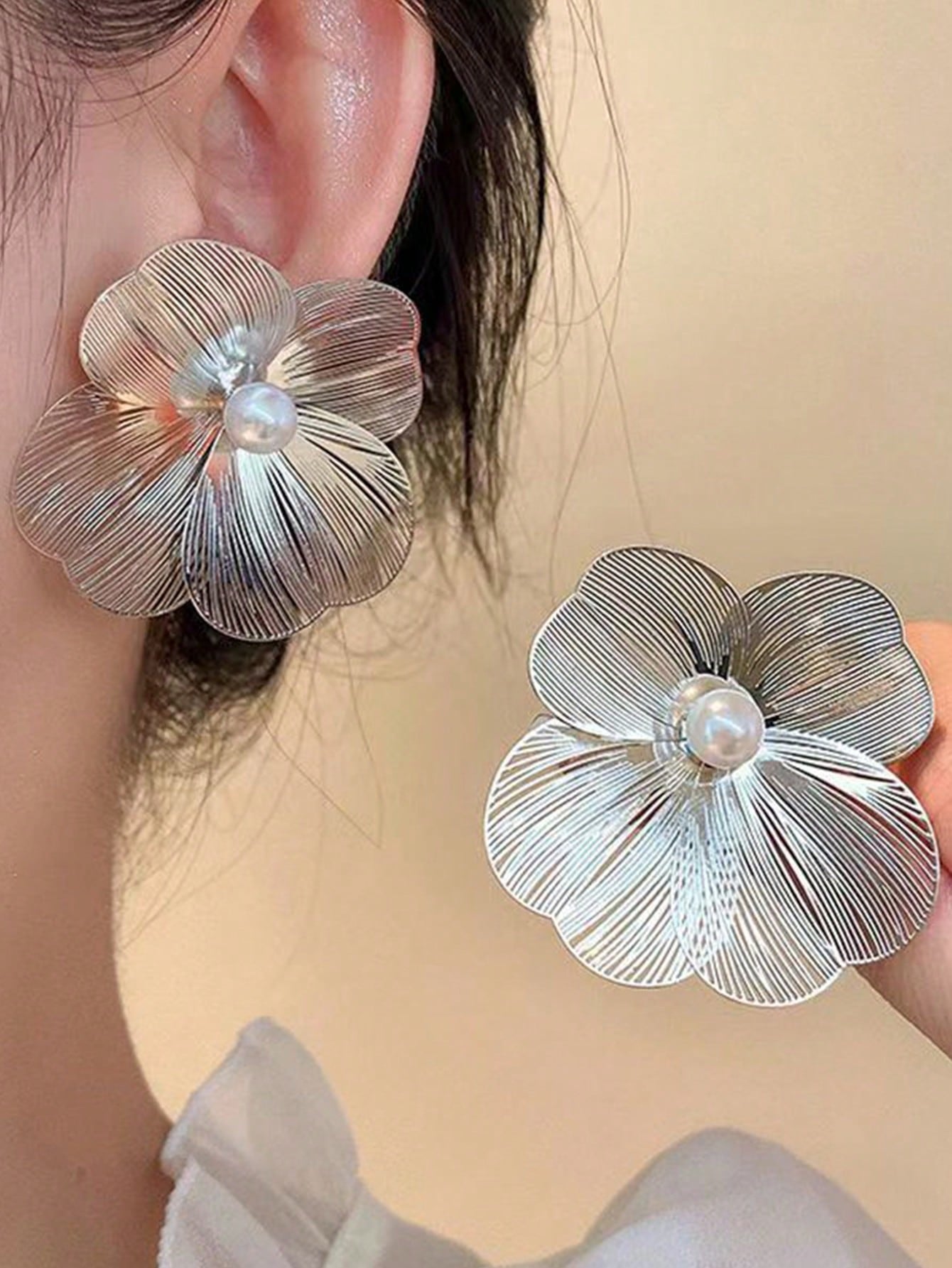 Floral Silver Lining Earrings