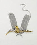 Rhinestone Flying Bird Necklace