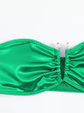 Satin Bandeau Bikini Set