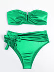 Satin Bandeau Bikini Set