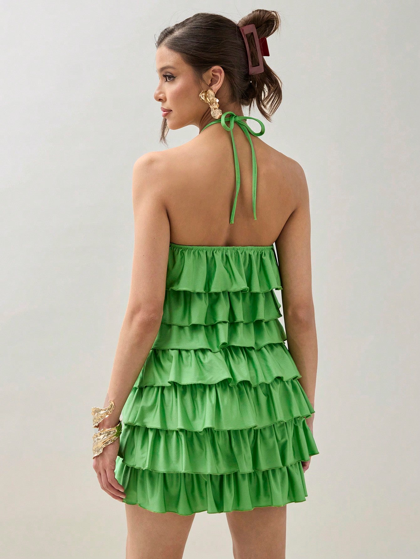 Green Ruched Iktara Dress