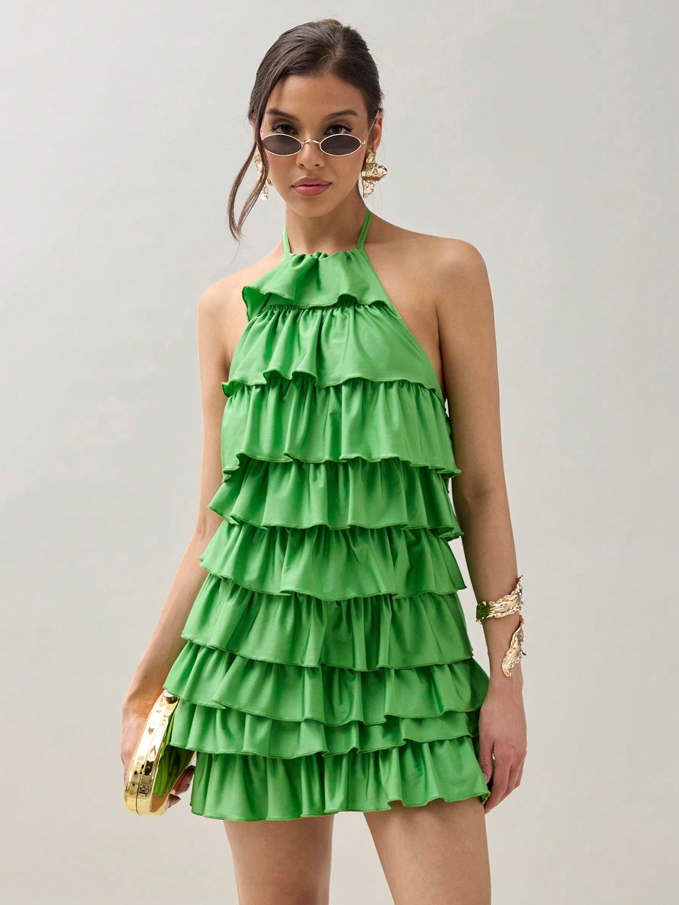 Green Ruched Iktara Dress