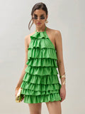 Green Ruched Iktara Dress