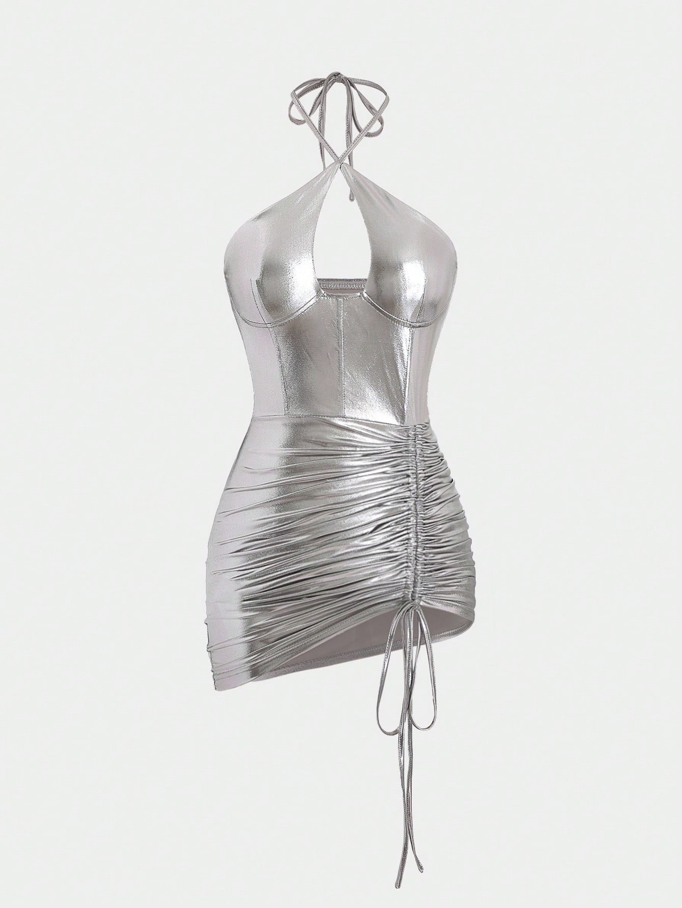 Silver Pleated Bracken Dress